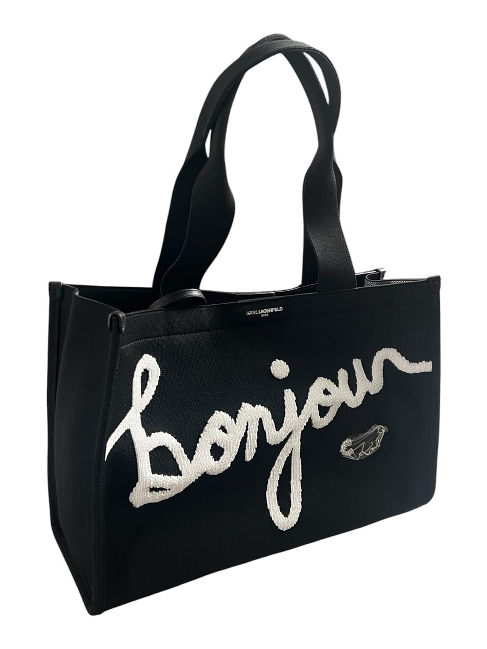 Karl Lagerfeld Paris Bonjour Tote Travel Bag W/Wristlet - Picture 5 of 12